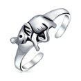 thumbnail image 1 of Bling Jewelry Womens Lucky Elephant Toe Ring Midi Mid Finger Polished Sterling Silver, 1 of 5