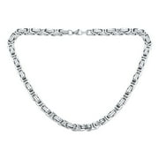 Bling Jewelry Womens Mechanic Byzantine Biker Necklace for Men Black Gold Silver 20-30 Inch 8MM Chain