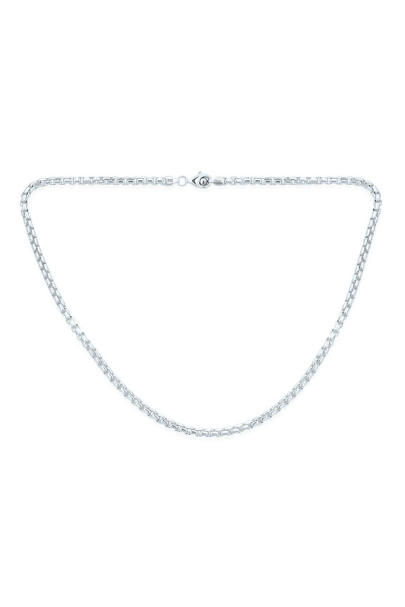 Womens Men's 5MM Thick Sterling Silver Box Chain Necklace Italian Made 16-30 Inch