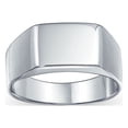 thumbnail image 1 of Bling Jewelry Womens Mens Silver Ring:  Wide Rectangle Monogram Signet .925 Sterling Silver, 1 of 7