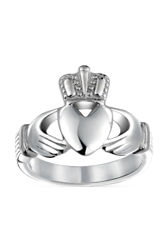 Unisex Friendship Couples Promise Celtic Heart Claddagh Ring Stainless Steel