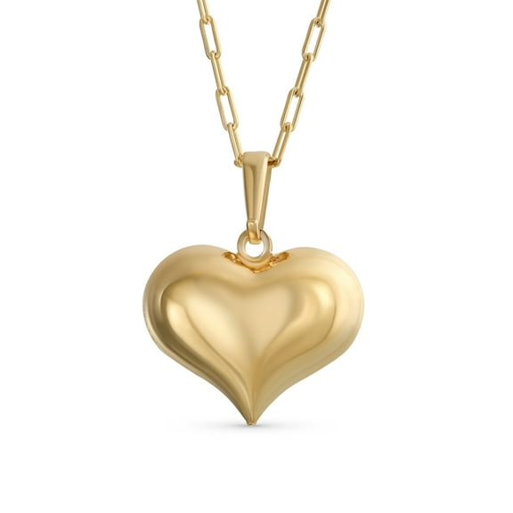 Bling Jewelry Womens Simple ABC Heart Shape Initial Pendant Necklace 18K Gold Plated A-Z Letters