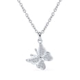 thumbnail image 1 of Bling Jewelry Womens Mini Petite Micro Pave CZ Garden Butterfly Pendant Necklace Sterling Silver, 1 of 5