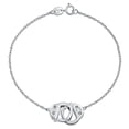 thumbnail image 1 of Bling Jewelry Womens Minimalist Chain Link Bracelet for Couples with CZ Accent in Sterling Silver, 1 of 5