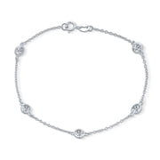 Bling Jewelry Womens CZ By The Yard Bezel Set Bracelet .925 Sterling Silver 7.5"
