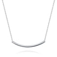 thumbnail image 1 of Bling Jewelry Womens Minimalist Curved Bar Pendant Necklace in 14K Rose Gold Plated Sterling Silver, 1 of 5