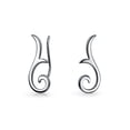 thumbnail image 1 of Bling Jewelry Womens  Tribal Scroll Ear Pin Crawlers Climbers Earrings Sterling Silver, 1 of 6