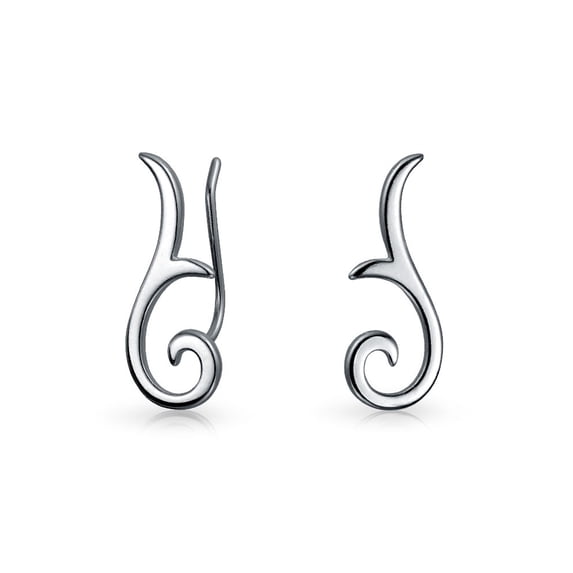 Bling Jewelry Womens Tribal Scroll Ear Pin Crawlers Climbers Earrings Sterling Silver