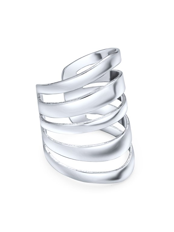 Womens Stripe Bars Cartilage Wrap Ear Cuff Earrings Sterling Silver