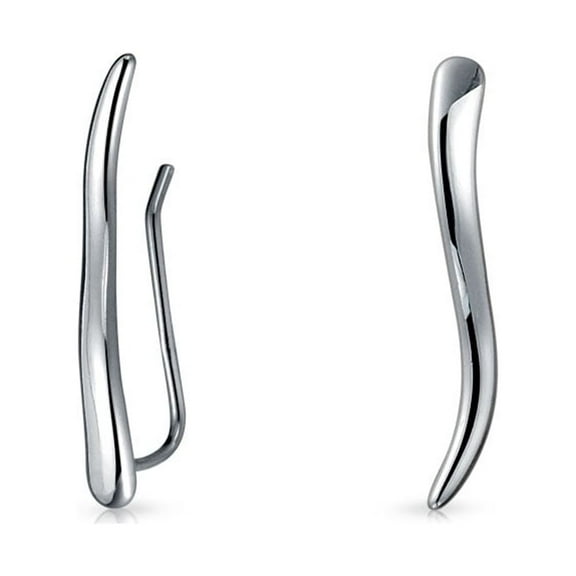 Bling Jewelry Womens Minimalist  Ear Cuff Cartilage Earrings 14K Gold Plated Sterling Silver