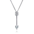 thumbnail image 1 of Bling Jewelry Womens Romantic Love Heart Shape Cubic Zirconia CZ Tip Arrow Pendant Necklace Sterling Silver, 1 of 4