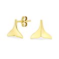 thumbnail image 1 of Bling Jewelry Womens Nautical Mermaid Fin Whale Tail Stud Earrings Sterling Silver Gold Vermeil, 1 of 5