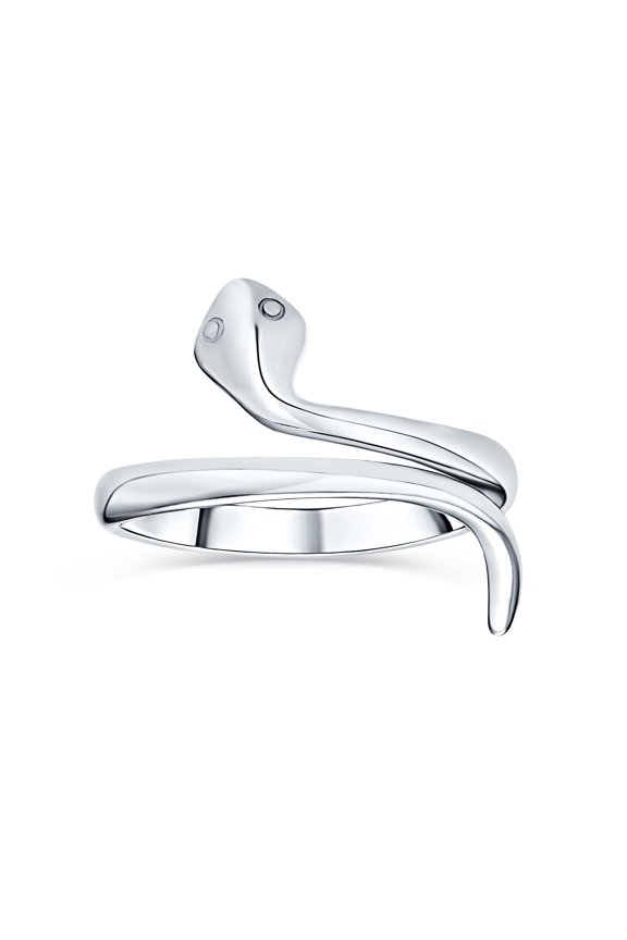 Womens Minimalist Silver Ring: Delicate Midi Knuckle Band Stackable Snake Design