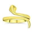 thumbnail image 1 of Bling Jewelry Womens Stackable Midi 1MM Wrap Band Snake Ring Gold Plated .925 Sterling Silver, 1 of 7