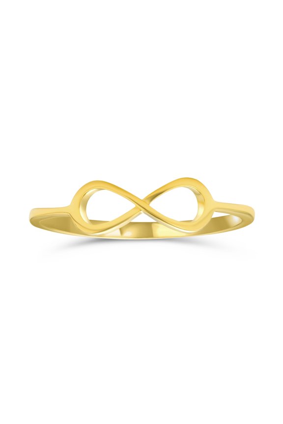 Womens Minimalist Silver Ring: Knuckle Finger Stackable Love Knot Infinity Thin Band