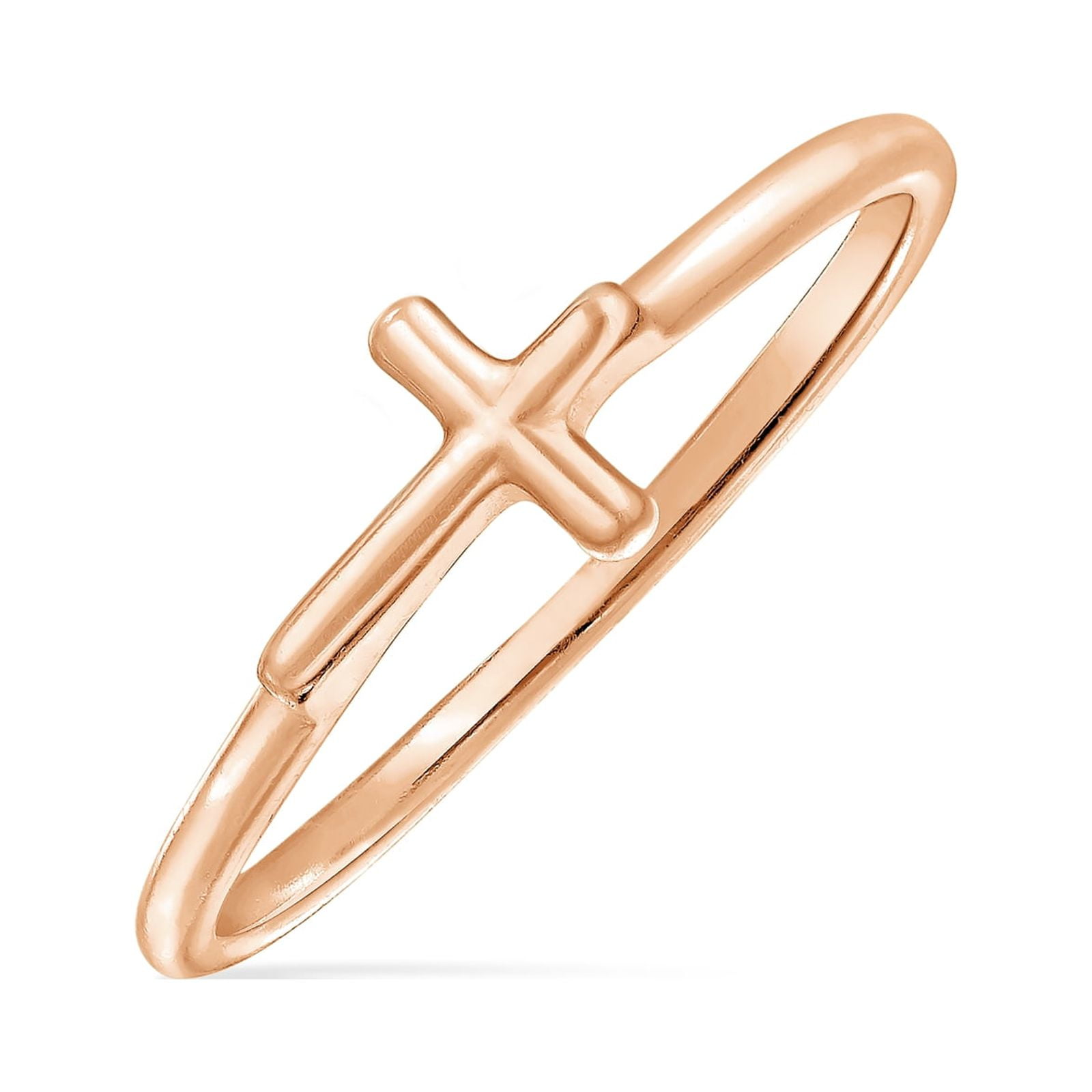 Bling Jewelry Womens Minimalist Thin 1MM Band Stackable Cross Midi Ring ...