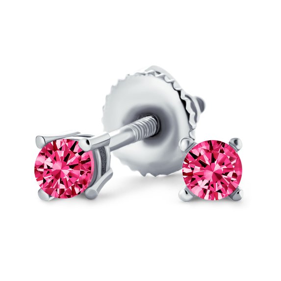Bling Jewelry Womens Minimalist Tiny Solitaire .25CT CZ Stud Earrings .Sterling Silver Screw Back