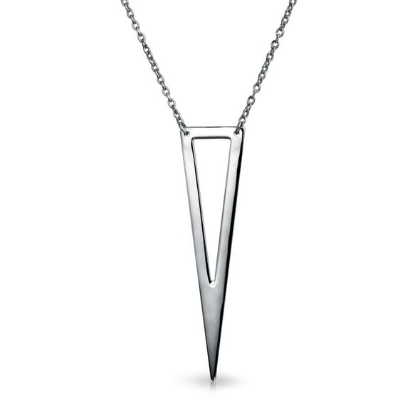 Bling Jewelry Womens Minimalist Triangle Pendant Necklace in Sterling Silver
