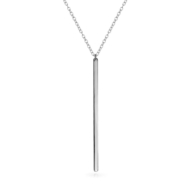 Vertical Bar Drop Necklace 14k Yellow Gold-plate on Sterling Silver Vertical Bar Drop Necklace 14k Yellow Gold-plate on Sterling Silver