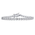 thumbnail image 1 of Bling Jewelry Womens Modern Bridal 10CTW CZ Round Solitaire Tennis Bracelet Silver Plated 7.5 Inch, 1 of 4