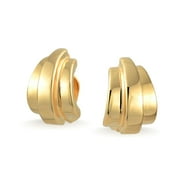 Bling Jewelry Womens Shrimp Style Clip On Earrings Non Pierced Ears 14K Yellow Gold Plated
