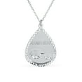 thumbnail image 1 of Bling Jewelry Womens Mother Bear & Cub Dangling Diamond-Cut Teardrop Pendant Necklace Sterling Silver, 1 of 5