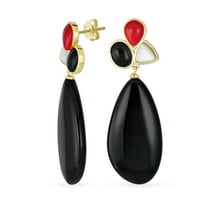 Bling Jewelry Womens   Dangle Earrings Gemstone Accents Gold Plated