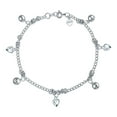 thumbnail image 1 of Bling Jewelry Womens Bells & Hearts Charm Anklet Pattilu India Style Ankle Bracelet Sterling Silver Size 9 To 9.5 Inch, 1 of 6