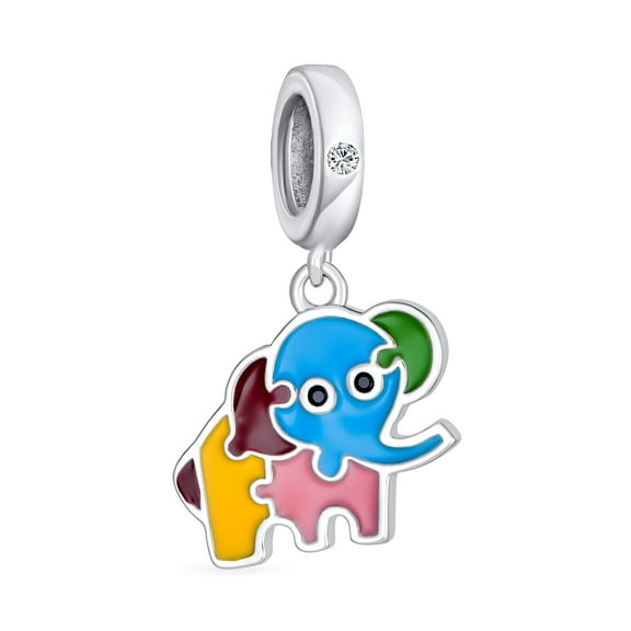 Bling Jewelry Womens Multicolor Good Luck Bambi Elephant Dangle Charm Bead Silver for Bracelet