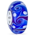 thumbnail image 1 of Bling Jewelry Womens Murano Glass Charm Bead Green Red Blue Aqua Wave Swirl Spacer for Bracelet, 1 of 4