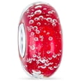 thumbnail image 1 of Bling Jewelry Womens Red Bubble Murano Glass Charm Bead Sterling Silver Fits European Bracelet, 1 of 4