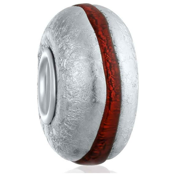 Bling Jewelry Womens Murano Glass Charm Bead with Sterling Silver Core for European Bracelets