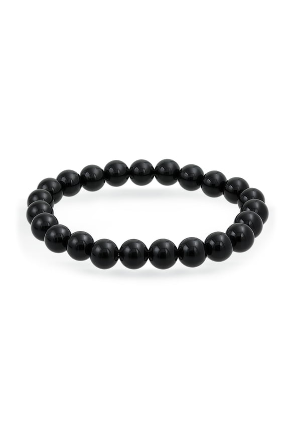 Womens Natural Multi-Color Gemstone 8MM Bead Stackable Stretch Bracelet for Men Unisex