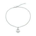thumbnail image 1 of Bling Jewelry Womens Nautical Anchor Anklet Ankle Bracelet with Cubic Zirconia Charm Sterling Silver, 1 of 4