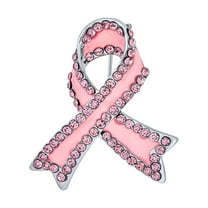 Bling Jewelry Womens Open Heart Enamel Crystal Brooche Pin for Awareness Ribbons Silver Gold Plated