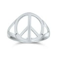 thumbnail image 1 of Bling Jewelry Womens Open Symbol World Peace Silver Ring Sterling Split Shank Band, 1 of 5