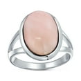 thumbnail image 1 of Bling Jewelry Womens Oval Cabochon Moonstone Silver Ring with Split Shank  Statement Design, 1 of 5