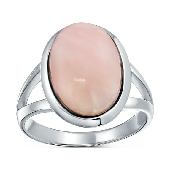 Bling Jewelry Womens Oval Cabochon Moonstone Silver Ring with Split Shank Statement Design