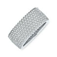 thumbnail image 1 of Bling Jewelry Womens Pave Cubic Zirconia Cocktail Statement Ring in Sterling Silver 5 Row Wide Band, 1 of 5