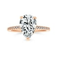 thumbnail image 1 of Bling Jewelry Womens Pear Shape Solitaire AAA CZ Halo Engagement Ring 14K Gold Plated Sterling Silver, 1 of 6