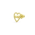 thumbnail image 1 of Bling Jewelry Womens Petite Minimalist 14K Gold Cartilage Ear Heart Stud Earring Symbol of Love, 1 of 5