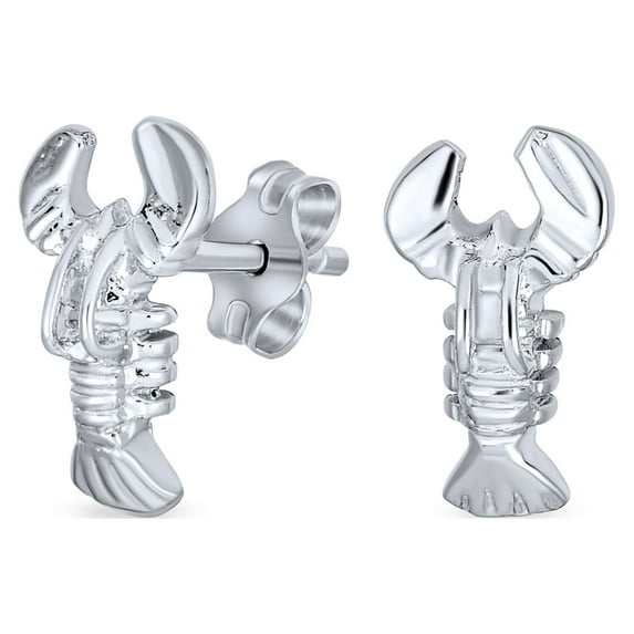 Bling Jewelry Womens Petite Nautical Beach Vacation Lobster Stud Earrings in Sterling Silver