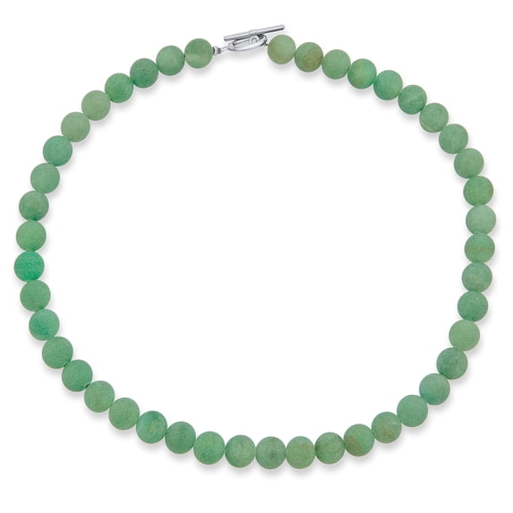 Bling Jewelry Womens Matte Moss Green Aventurine Bead Strand Necklace ToggleClasp