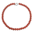 thumbnail image 1 of Bling Jewelry Womens Semi-Precious Natural Red Carnelian Stone 10MM Bead Ball Strand Necklace 16-19 Inch, 1 of 3