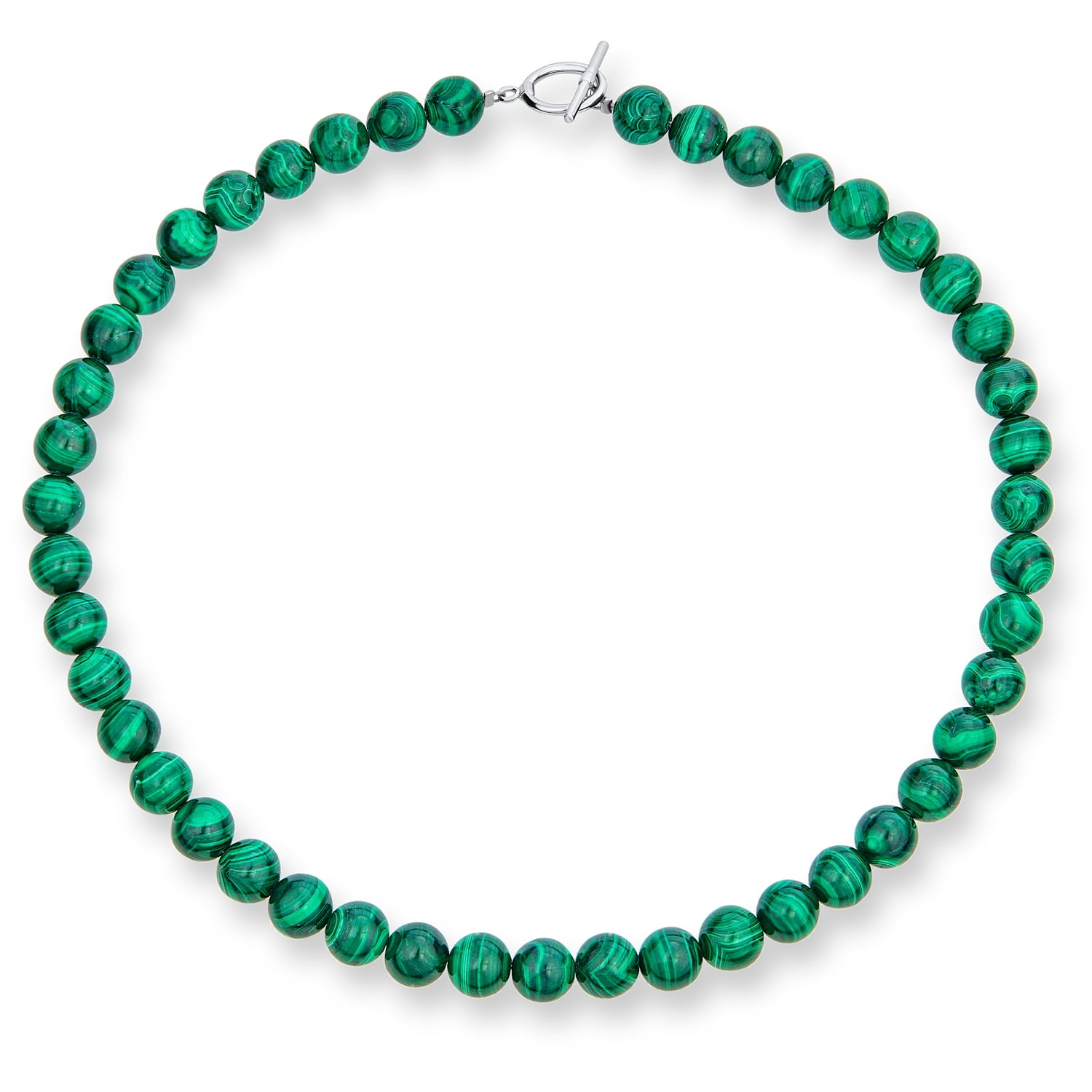 Bling Jewelry Womens Semi-Precious Created Malachite Stone 10MM Bead Stran|76877