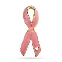 Bling Jewelry Womens Prevention Pink Ribbon Breast Cancer Survivor Brooche Pin Gold Heart Accessory