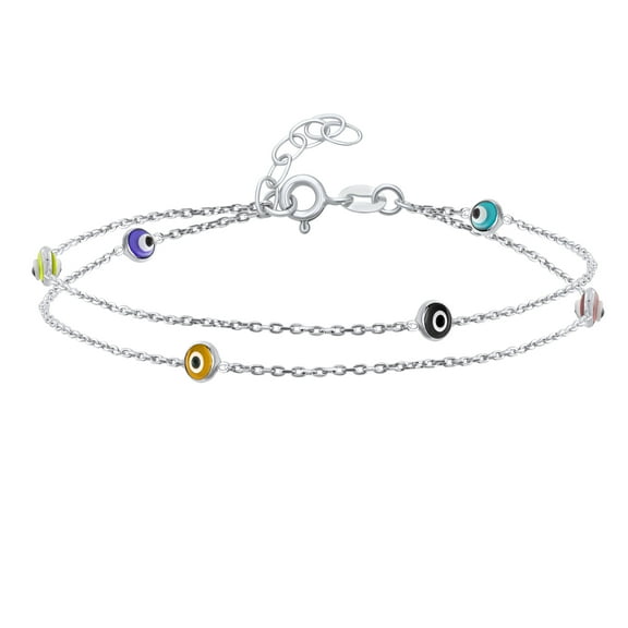 Bling Jewelry Womens Protection Amulet Evil Eye Anklet Ankle Bracelet Aqua Blue Sterling Silver