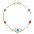 thumbnail image 1 of Bling Jewelry Womens Protection Amulet Good Luck Charm Evil Eye Bracelet Gold Plated Silver 7 Inch, 1 of 6