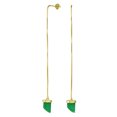 thumbnail image 1 of Bling Jewelry Womens Protection Amulet Italian Horn Dangle Gemstone Earrings in Green Jade and Gold, 1 of 4