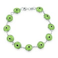 thumbnail image 1 of Bling Jewelry Womens Protection Good Luck Amulet Strand Bracelet Light Green Evil Eye Beads 7 Inch, 1 of 5